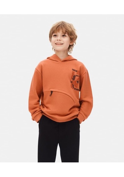Nk Kids Erkek Kapuşonlu Sweatshirt 25knk49311 Turuncu