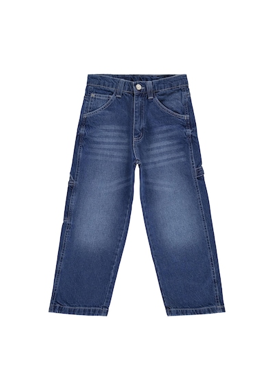 Civil Boys Yan Cepli Baggy Kalıp 10-13 Yaş Pantolon Kot - Mavi Mavi