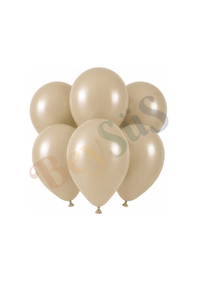 Deniz Kumu Renk Lateks Retro Balon 30 Cm - 6 Adet Bej