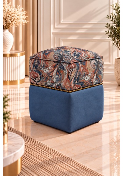 Şahzar Lüks Dekoratif Kare Puf 40x40x48 Cm Desenli Koltuk Pufu, Gold Boncuk Şerit Detaylı Mavi Desenli - 936695820 Mavi Desenli Şahzar Lüks Dekoratif Kare Puf 40x40x48 Cm Desenli Koltuk Pufu, Gold Boncuk Şerit Detaylı Mavi Desenli - 936695820 Mavi Desenli