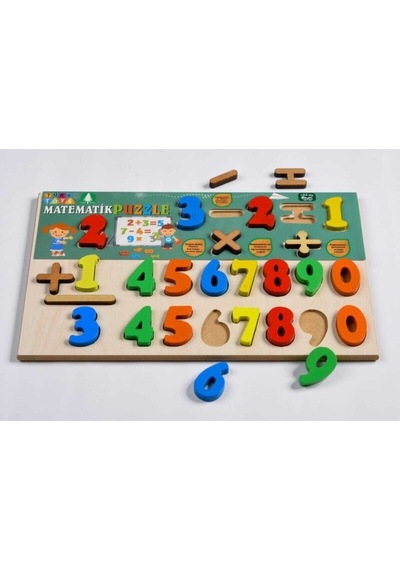 Bundera Eğitici Matematik ve Alfabe Ahşap Yapboz Set 2'li