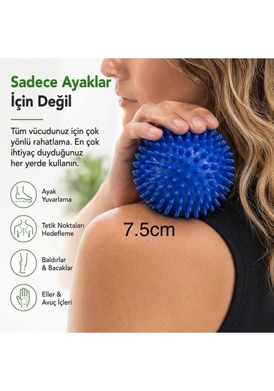 Dinlenme Vakti Kolay Kullanım Ev Aksesuarı El-ayak-vücut İçin Duyu Uyarıcı Dikenli Masaj Topu-7.5cm Çok Renkli