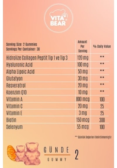 Vıta Bear Beautiful Bear 60 Kapsül Gummies