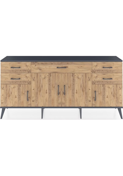 Arges Konsol Tek Raflı 5 Çekmeceli 4 Kapaklı 176x30x83 Antrasit-çam/çam Çam/çam Arges Konsol Tek Raflı 5 Çekmeceli 4 Kapaklı 176x30x83 Antrasit-çam/çam Çam/çam