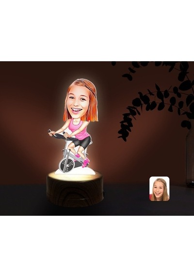 Kişiye Özel Kadın Fitness Sporcusu Karikatürlü Dekoratif 3D Biblo