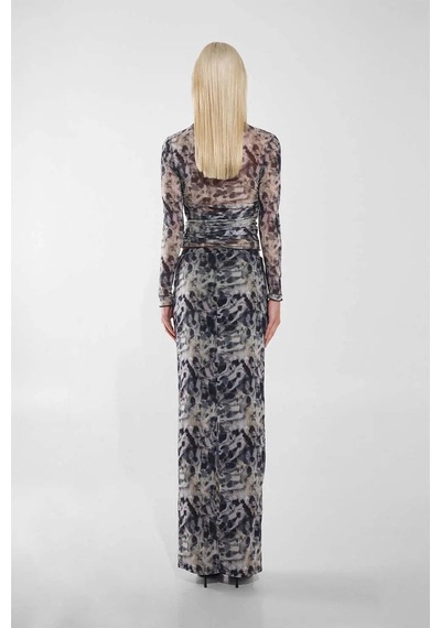By Basak Collection Şeffaf Leopar Desenli Kadın Üst Uzun Kol Ve Yüksek Yaka Nina Top Çok Renkli By Basak Collection Şeffaf Leopar Desenli Kadın Üst Uzun Kol Ve Yüksek Yaka Nina Top Çok Renkli
