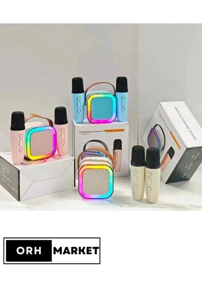 Kablosuz Karaoke Bluetooth Hoparlör Tek Mikrofonlu Rgb Işıklı, Taşınabilir, Usb/sd Parti Hoparlörü