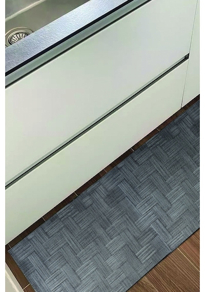 Decoser Hasır 8053 Antrasit Halı Kilim Kaymaz Taban Salon Mutfak Kesme Yolluk Antrasit
