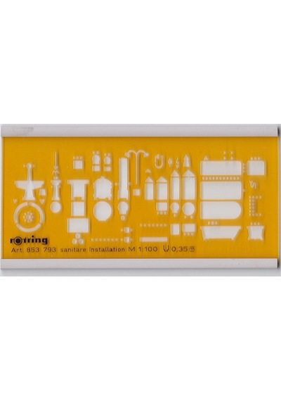 Rotring  Tesisat Şablonu 1:100 853 793 Şeffaf