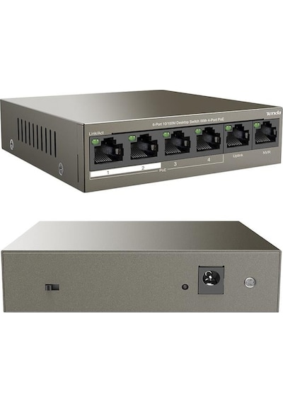 Tenda Tef1106p 2 X Uplink + 4 Port Poe Ethernet Switch 63 Watt