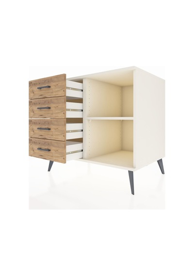 Kronos Şifonyer Tek Raflı 4 Çekmeceli 88x59x80 Aytaşı-aytaşı/çam Aytaşı/çam