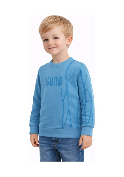 Baglan Erkek Çocuk Önü Arkası Baskılı Sweatshirt Bgl-st05240 Yeşil