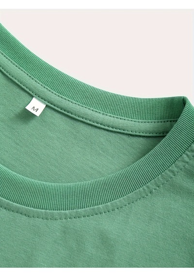 Unisex Mini Astranot Tasarım Basklı Tshirt Yeşil