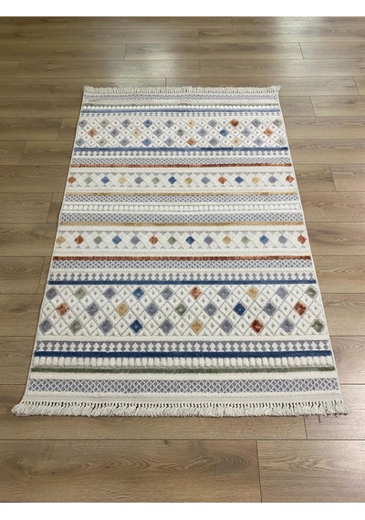 Çam Halı Enti Halı Polo 7801 Multi İskandinav Desenli Renkli Makine Halısı