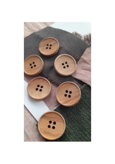 Tahta Agaç Düğme 19 Mm 6 Adet