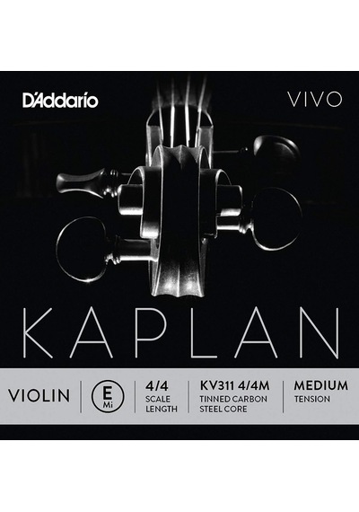 D'Addario Kaplan Vivo Series Violin String E (Mi) Medium Tek Tel