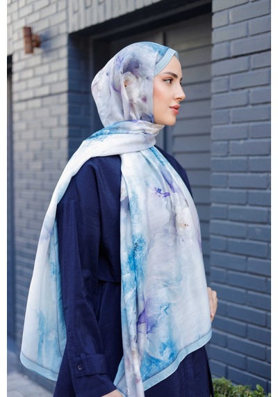Mimiyum Simple Roses Soft Şal Turkuaz