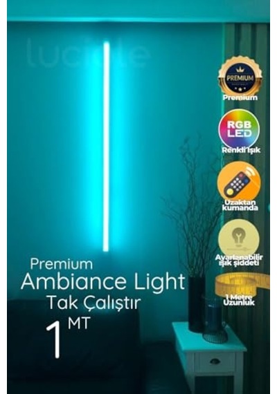 Rgb Led Strip Tube Light Lambader Uzaktan Kumandalı Işık Lamba Ampül Aydınlatma Renkli Animasyonlu6 Diğer