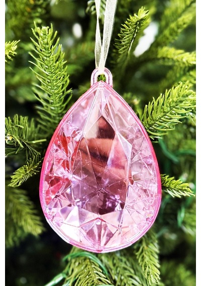 Beysüs Yılbaşı Çam Ağacı Süsü Kristal Damla Kesim Pembe Diğer