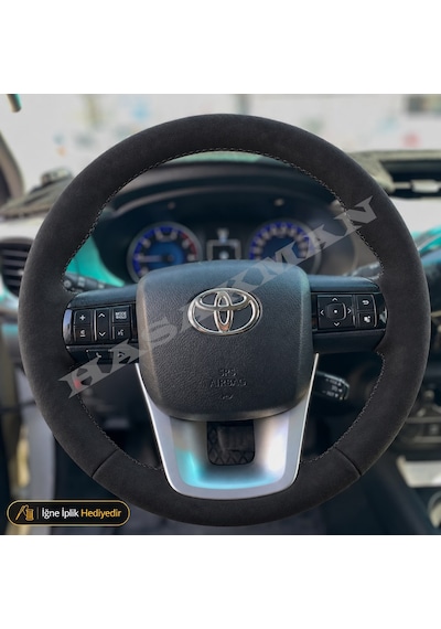 Toyota Fortuner Dikme Direksiyon Kılıfı Alcantara Süet Monza Black Suv 2011-2015 Siyah