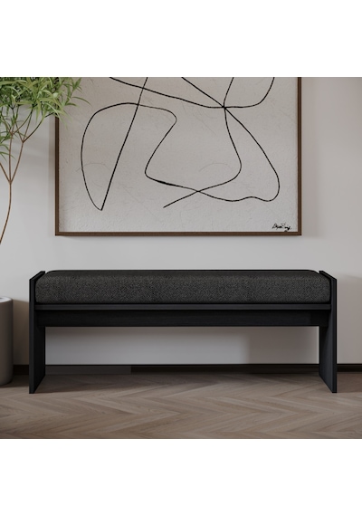 Pearl Bench Modern Tasarım Antre, Mutfak, Yatak Odası, Balkon Oturma Bankı, Kolay Kurulum Ahşap Siyah