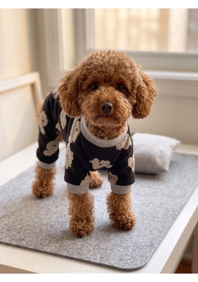 Doggy Köpek Uyku Takımı Pamuklu Penye Köpek Tulumu Ve Mini Yastık Küçük Irklar İçin Tüy Dökülmesini Siyah 2XL