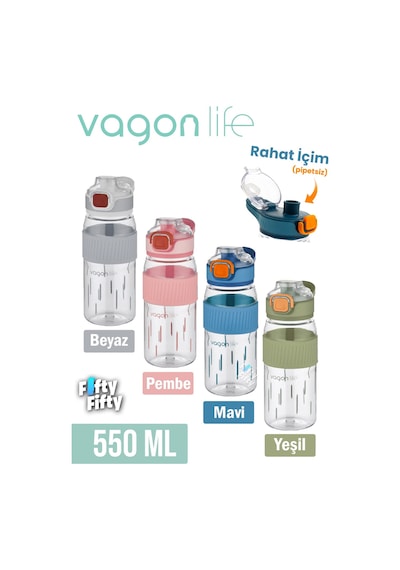 550 Ml Rahat İçim Pipetsiz Taşıma Kulplu Çocuk Su Matarası -vgn3001ml550 Yeşil