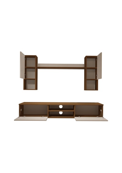 Decoraktiv Eko 5da Mdf Dvd Tv Ünitesi Tv Sehpası - Ceviz Beyaz Ahşap - Beyaz