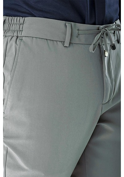 Yazı Slim Fit Likralı Erkek Jogger Pantolon-7329 Antrasit