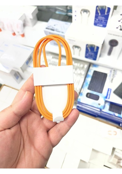 iPhone Uyumlu Özel Turuncu Type-c Şarj Kablosu 15 / 16 / 17 - Düz - Pro - Pro Max