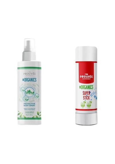 The Prouvee Organics Doğal ve Organik Sivrisinek Kovucu Sprey 100ml + S.O.S Stick Anlık Yatıştırıcı Stick 15 G