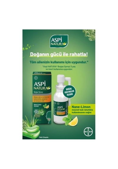 Bayer Aspi Natura Boğaz Spreyi 20 Ml