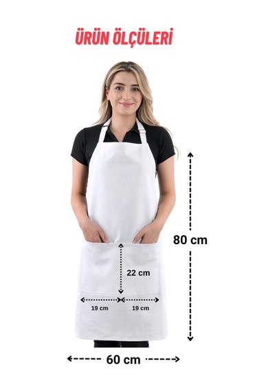 Sevilya Simple Ayar Askılı Mutfak Önlüğü Beyaz
