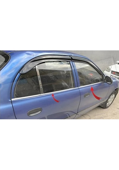 Hyundai Accent Yumurta Kasa 1995-2000 Krom Cam Çıtası 4 Parça Paslanmaz Çelik