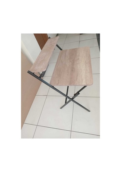 49x83 Cm Çalışma Masası Metal Ayaklı Ders Çalışma Masası Kahverengi