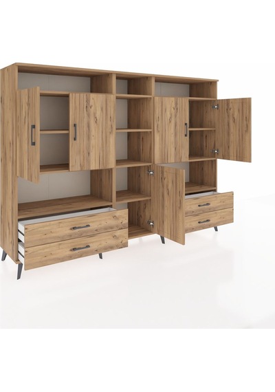 Hyperion Dolap 12 Raflı 4 Çekmeceli 5 Kapaklı 220x44x163 Çam-çam Çam-çam Hyperion Dolap 12 Raflı 4 Çekmeceli 5 Kapaklı 220x44x163 Çam-çam Çam-çam