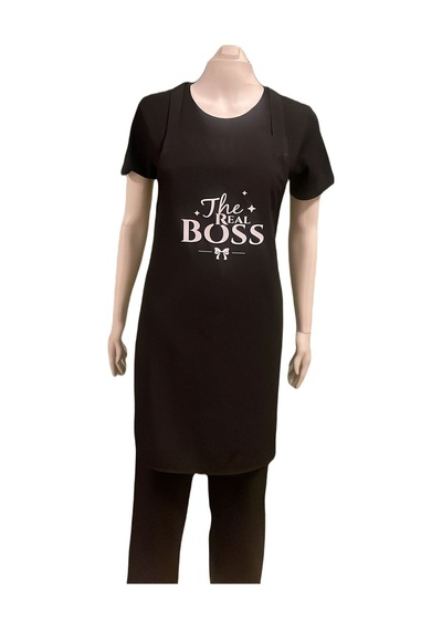 Boss Bay Sevgili Kombini Mutfak Önlüğü Siyah