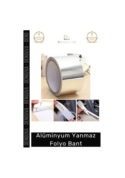 Suya Sıcaklığa Dayanıklı Tamir Soba Boru Yama Alüminyum Yanmaz Folyo Bant 45mm - 5mt - 2 Adet