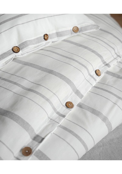 Cotton Collection Tek Kişilik Çizgili Nevresim Seti Solinea Renkli