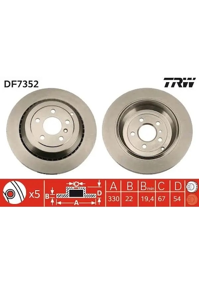 Mercedes Ml280 W164 Arka Fren Diski 2006-2010 Trw Df7352 2adettir
