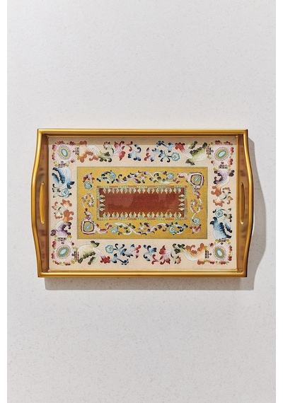 Pasabahce Çiçek Tepsi 41x28x7 Cm - 1 Adet Cok Renkli
