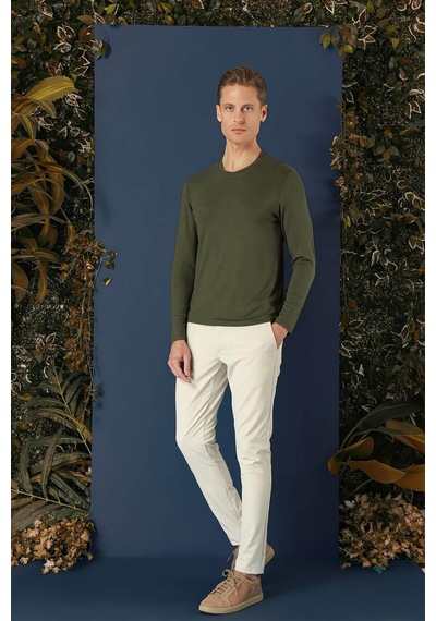 Efor Ts 870 Slim Fit Haki Spor T-shirt Haki