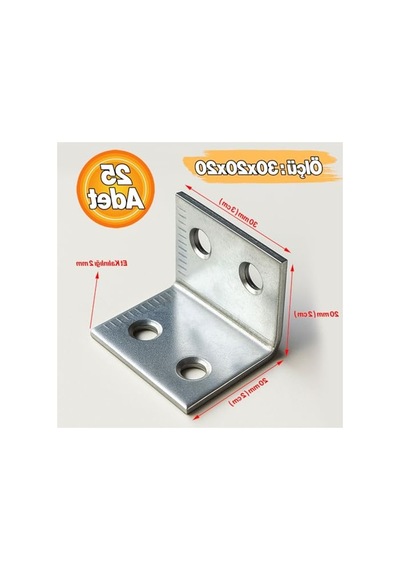 30x20x20 Mm Metal L Demiri, 25 Adet Mobilya Bağlantı