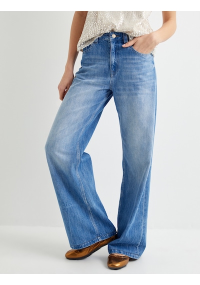 Koton Geniş Paça Kot Pantolon Standart Bel Cepli - Bianca Wide Leg Jeans Orta İndigo 4sal40333md İndigo Koton Geniş Paça Kot Pantolon Standart Bel Cepli - Bianca Wide Leg Jeans Orta İndigo 4sal40333md İndigo