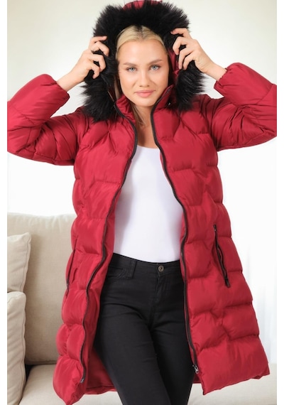 Z6760 Dewberry Bayan Kaban-düz Bordo Düz Bordo
