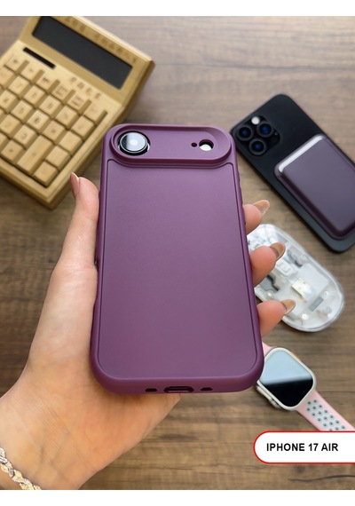 Apple iPhone 17 Air Uyumlu Kamera Korumalı Darbeye Dayanıklı Renk Atmayan Keep Silikon Kılıf Mor