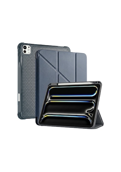 Ps Apple Uyumlu iPad Pro 13 İnç M5 / M4 Tri Folding Standlı Kılıf - Gri Kapaklı Kılıf