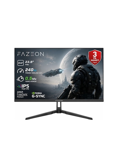 Fazeon X24f241s 23.8" 240hz 0.5ms Fhd Fast Ips Freesync+g-sync Oyuncu Monitörü 3yıl  Ölü Piksel si