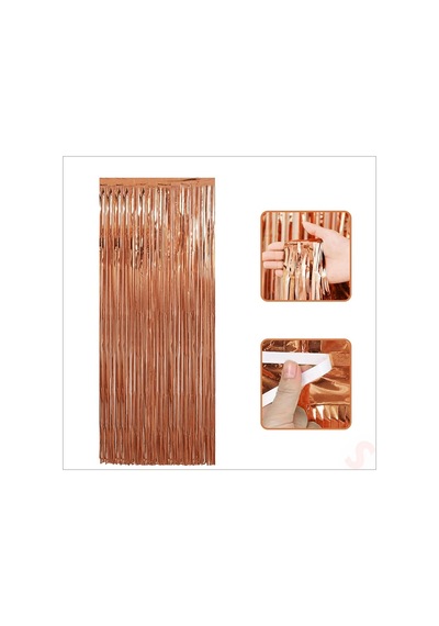 Kapı, Duvar Ve Arka Fon Saçaklı Perde 1mt X 2mt - Rose Gold