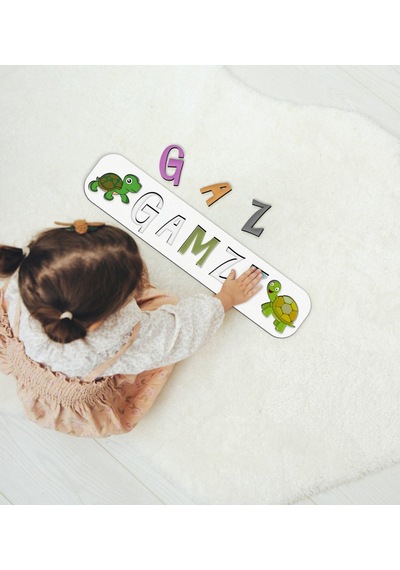 Bk Toys Çocuklara Özel Isimli Ahşap Eğitici Yapboz Puzzle-14